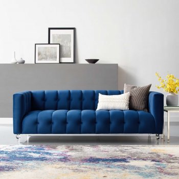 Mesmer Sofa in Navy Velvet Fabric by Modway [MWS-3882 Mesmer Navy]