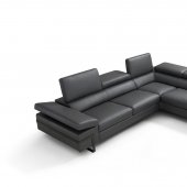 Rimini Sectional Sofa in Dark Gray Leather by J&M