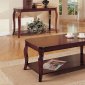 Dark Cherry Coffee, Console & End Table Set w/Additional Shelves