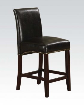 Jakki Bar or Counter Height Chair Set of 2 in Black PU by Acme [AMBA-96169-96171 Jakki]