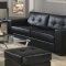 Black Bonded Leather Contemporary Living Room w/Tufted Backs
