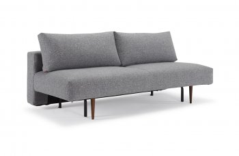 Frode Sofa Bed in Twist Granite Fabric w/Wood Legs by Innovation [INSB-Frode-565 Twist Granite]