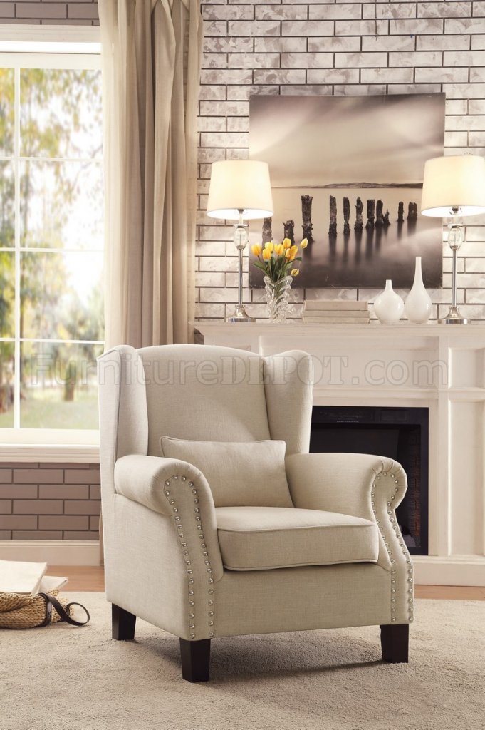 Adelaide Accent Chair 1245F2S in Neutral Fabric by Homelegance - Click Image to Close