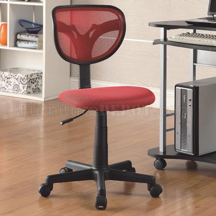 Red Mesh Backrest Modern Office Task Chair w/Gas Lift - Click Image to Close