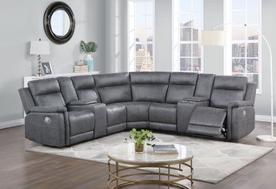U1797 Motion Sectional Sofa in Gray/Beige by Global