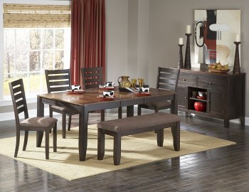 Espresso & Light Brown Two-Tone Modern Dining Table w/Options [HEDS-5341-72]