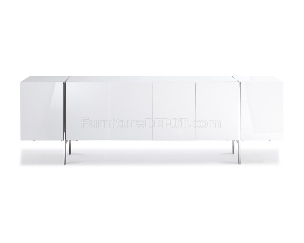 Struttura Large Buffet in High Gloss White by Whiteline Imports - Click Image to Close