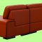 Orange Leather Upholstery Stylish Sectional Sofa