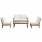 Marina Outdoor Patio Sofa 5Pc Set in Solid Wood by Modway