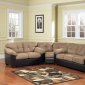 Cocoa Microfiber Modern Sectional w/Faux Leather Base