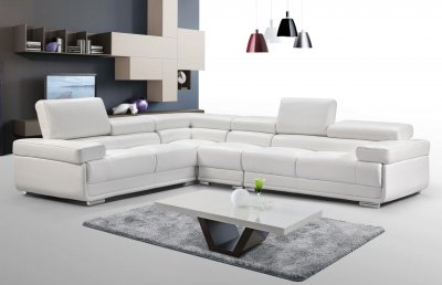 2119 Sectional Sofa in White Leather by ESF