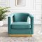 Frolick Accent Chair in Mint Velvet by Modway