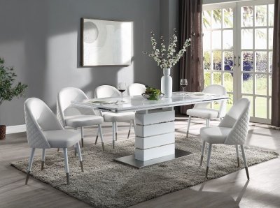 Kameryn Dining Table DN02143 in White by Acme w/Options
