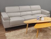 Cally Sofa LV02710 in Light Gray Leather by Acme w/Options