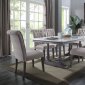 Yabeina Dining Table Marble Top 73265 in Gray Oak w/Options
