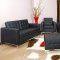 Black Full Leather Button Tufted 4PC Living Room Set