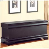 Black Finish Traditional Louis Philippe Style Cedar Chest