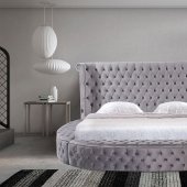 LCL-B04 Upholstered Bed in Light Gray Velvet