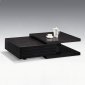 Black Finish Modern Wood Coffee Table w/Drawers & Options