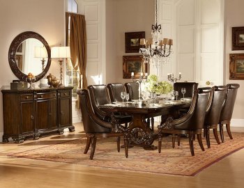 Orleans 2168-108 Dining Table in Cherry by Homelegance w/Options [HEDS-2168-108 Orleans]