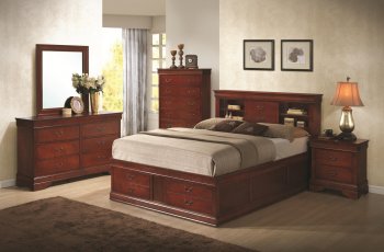 Louis Philippe 200439 Bedroom in Cherry by Coaster w/Options [CRBS-200439 Louis Philippe]
