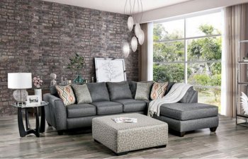 Earl Sectional Sofa SM5152 in Gray Chenille Fabric w/Options [FASS-SM5152-Earl]