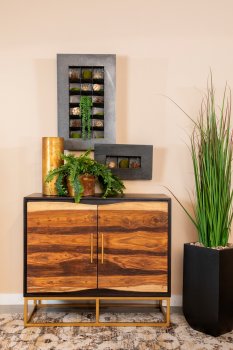 953447 Accent Cabinet in Black Walnut & Gold by Coaster [CRCA-953447]