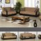 Brown Fabric Living Room w/Sleeper Sofa & Storage