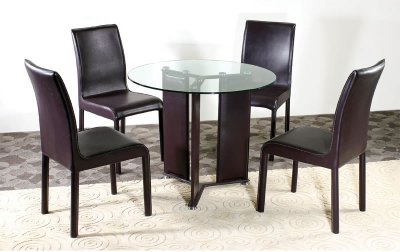 Modern Dinette With Round Glass Top