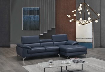 A973b Sectional Sofa in Blue Premium Leather by J&M [JMSS-A973b Blue]