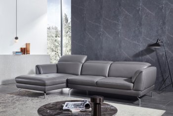 Orchard Sectional Sofa in Gray Leather by Beverly Hills [BHSS-Orchard Gray]
