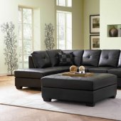 Darie Sectional Sofa 500606 Black Bonded Leather Match - Coaster