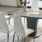 2417 Dining Table Brown Marble -ESF w/Optional 3405 White Chairs