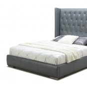 Donovan Bed in Grey Leather by J&M w/Options