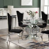 Noralie Dining Table 72955 in Mirrored by Acme w/Options