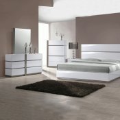 Manila 5Pc Bedroom Set in White Gloss & Grey by Chintaly