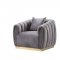 Elchanon Sofa 55670 in Gray Velvet & Gold by Acme w/Options