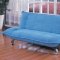 Sky Blue Modern Sofa Bed in Microfiber Upholstery
