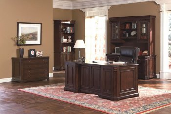 Rich Cappuccino Finish Stylish Office Desk W/Multiple Drawers [CROD-439-800564]