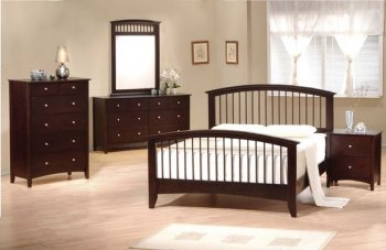 Espresso Finish Bedroom With Silver Details [AMBS-80-6667]
