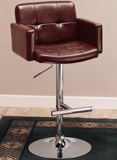 120348 Adjustable Bar Stool Set of 2 in Brown by Coaster