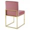 Carriage Dining Chair 3806 Set of 2 Dusty Rose Velvet by Modway