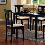 Black Finish 5 Pc Contemporary Dinette With Solid Wood Design