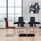 D252 Dining Set 5Pc Black Glass Top by Global w/D4511DC Chairs