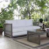Aura Outdoor Patio Sofa 2923 in Gray & White by Modway w/Options
