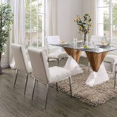 Binjai Dining Table FOA3747T in White & Natural Tone w/Options