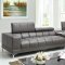 Bourdet Sectional Sofa CM6669GY in Bonded Leather Match w/Option