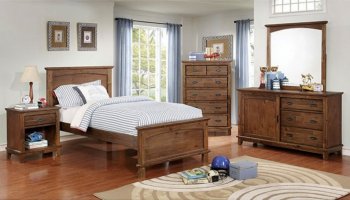 Colin 4Pc Youth Bedroom Set CM7909A in Dark Oak w/Options [FAKB-CM7909A-Colin]
