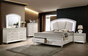 Maddie Bedroom Set CM7899 in Pearl White w/Options [FABS-CM7899-Maddie]