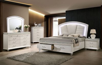 Maddie Bedroom Set CM7899 in Pearl White w/Options